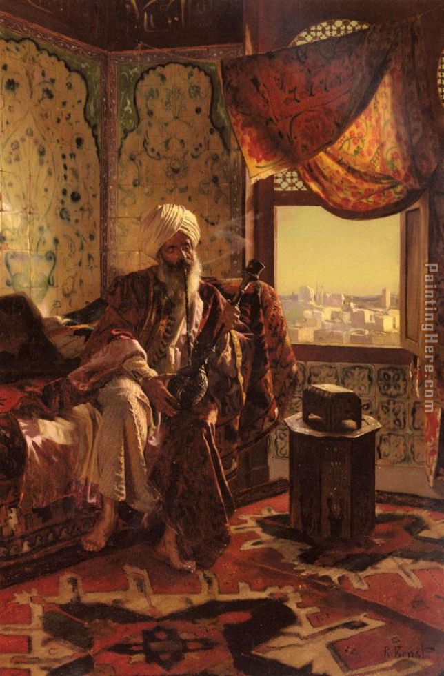 Smoking The Hookah painting - Rudolf Ernst Smoking The Hookah art painting